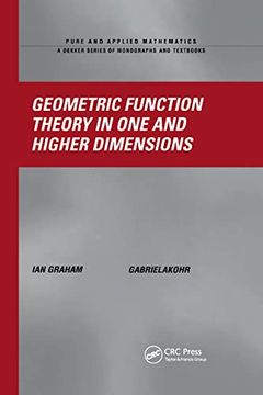 portada Geometric Function Theory in one and Higher Dimensions (Pure and Applied Mathematics (m. Dekker)) (in English)