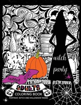 portada Horror Night Adults coloring book: Skull and Witch Design for Relaxation (en Inglés)