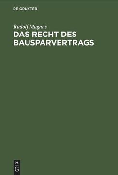 portada Das Recht des Bausparvertrags (in German)