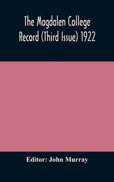 portada The Magdalen College Record (Third Issue) 1922 (in English)