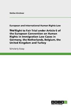 portada the right to fair trial under article 6 of the european convention on human rights in immigration law cases in germany, the netherlands, belgium, the (en Inglés)