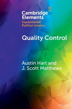 portada Quality Control: Experiments on the Microfoundations of Retrospective Voting (Elements in Experimental Political Science) (en Inglés)