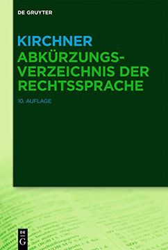portada Kirchner - Abkã¼Rzungsverzeichnis der Rechtssprache -Language: German (in German)