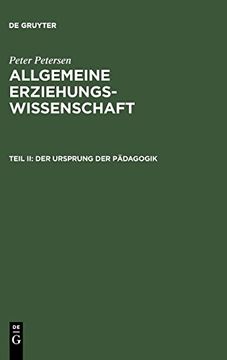portada Der Ursprung der Pädagogik (in German)