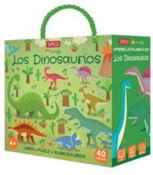 portada Aprende las Palabras con los Dinosaurios (Libro + Puzel + 10 Dinosaurios)