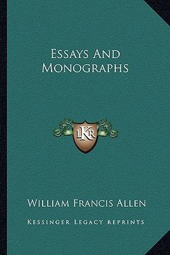 portada essays and monographs