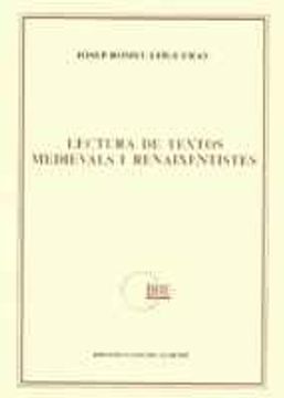 portada Lectura de Textos Medievals i Renaixentistes (Biblioteca Sanchis Guarner) (in Catalá)