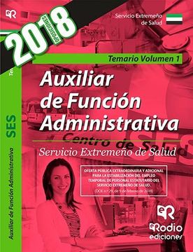 portada Auxiliar de Funcion Administrativa del Servicio Extremeño de Salud: Temario (Vol. 1)