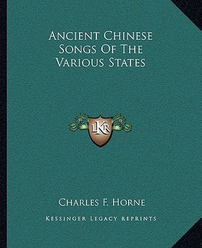 portada ancient chinese songs of the various states