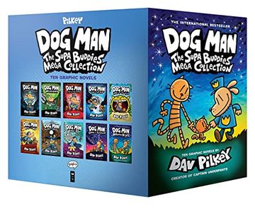 portada Dog Man: The Supa Buddies Mega Collection: From the Creator of Captain Underpants (Dog man #1-10 box Set) (en Inglés)