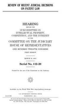 portada Review of recent judicial decisions on patent law (en Inglés)