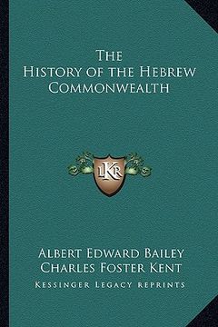 portada the history of the hebrew commonwealth (en Inglés)