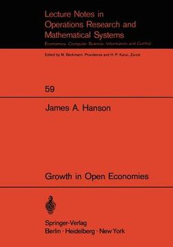 portada growth in open economies (en Inglés)