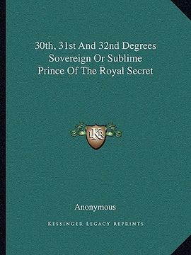 portada 30th, 31st and 32nd degrees sovereign or sublime prince of the royal secret