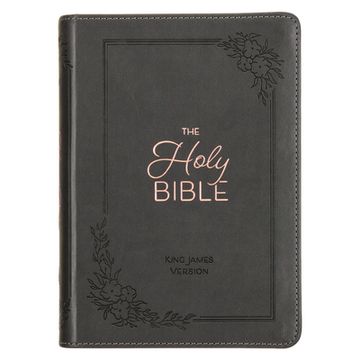 portada KJV Holy Bible, Compact Large Print Faux Leather Red Letter Edition - Ribbon Marker, King James Version, Gray (en Inglés)