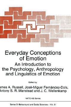 portada everyday conceptions of emotion: an introduction to the psychology, anthropology and linguistics of emotion (en Inglés)