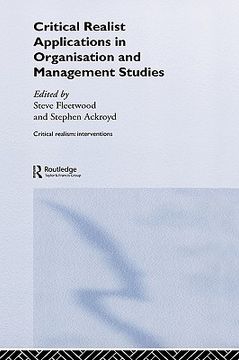 portada critical realist applications in organisations and management studies (en Inglés)