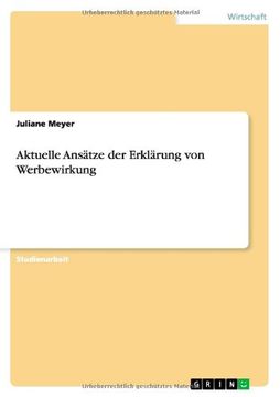 portada Aktuelle Ansätze der Erklärung von Werbewirkung (German Edition)