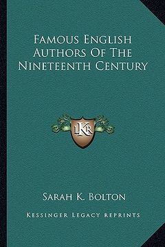 portada famous english authors of the nineteenth century (in English)
