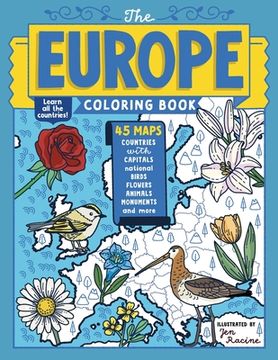 portada The Europe Coloring Book: 45 Maps with Capitals and National Symbols (en Inglés)