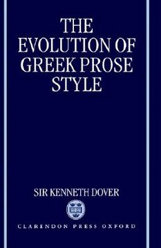 portada the evolution of greek prose style (en Inglés)