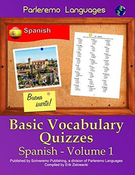 portada Parleremo Languages Basic Vocabulary Quizzes Spanish - Volume 1