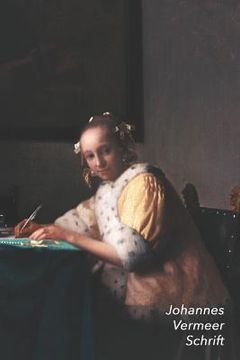 portada Johannes Vermeer Schrift: Schrijvende Vrouw in het Geel Artistiek Dagboek Ideaal Voor School, Studie, Recepten of Wachtwoorden Stijlvol Notitieb