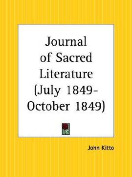 portada journal of sacred literature, july 1849 to october 1849 (en Inglés)