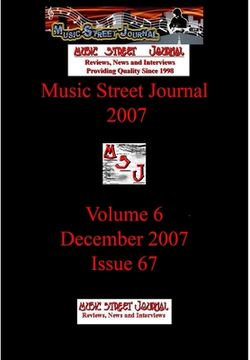 portada Music Street Journal 2007: Volume 6 - December 2007 - Issue 67 Hardcover Edition (en Inglés)