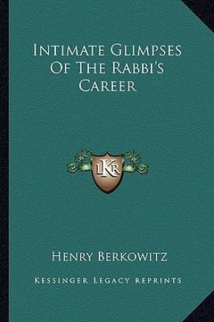portada intimate glimpses of the rabbi's career