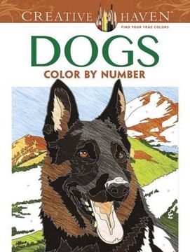 portada Creative Haven Dogs Color by Number Coloring Book (Adult Coloring) (en Inglés)