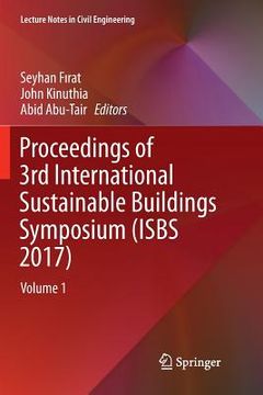 portada Proceedings of 3rd International Sustainable Buildings Symposium (Isbs 2017): Volume 1 (en Inglés)