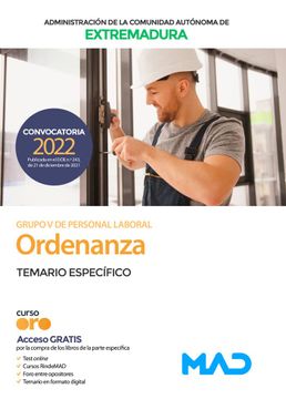 portada Ordenanza de la Administración de la Comunidad Autónoma de Extremadura (Personal Laboral Grupo v). Temario Específico (in Spanish)