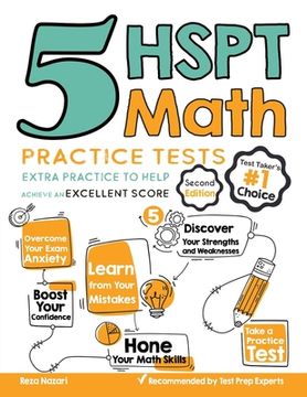 portada 5 HSPT Math Practice Tests: Extra Practice to Help Achieve an Excellent Score (en Inglés)