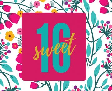 portada Happy 16th Birthday Guest Book (Landscape Hardcover): Sweet Sixteen Guest book, party and birthday celebrations decor, memory book, 16th birthday, hap (en Inglés)