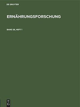 portada Ernährungsforschung. Band 26, Heft 1 (en Alemán)