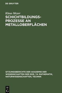 portada Schichtbildungsprozesse an Metalloberflächen (en Alemán)
