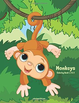 portada Monkeys Coloring Book 1, 2 & 3