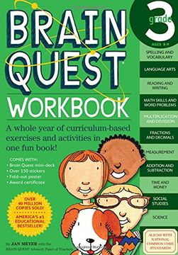 portada Brain Quest Workbook: Grade 3 [With Stickers] 