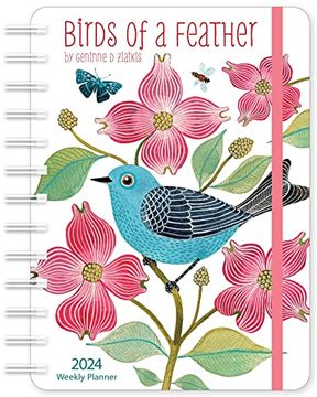 portada Geninne Zlatkis 2024 Weekly Planner: Birds of a Feather | Travel-Size 12-Month Calendar | Compact 5" x 7" | Flexible Cover, Wire-O Binding, Elastic Closure, Inner Pockets