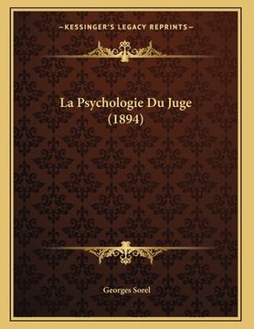 portada La Psychologie Du Juge (1894) (in Italian)