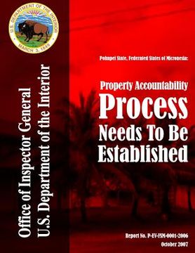 portada Pohnpei State, Federated States of Micronesia: Property Accountability Process Needs to Be Established (en Inglés)