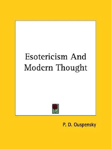 esotericism and modern thought