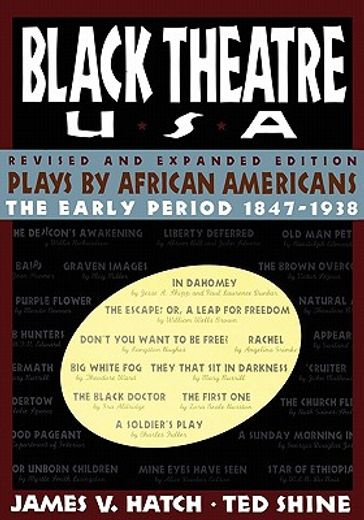 black theatre usa,plays by african americans, the early period 1847-1938