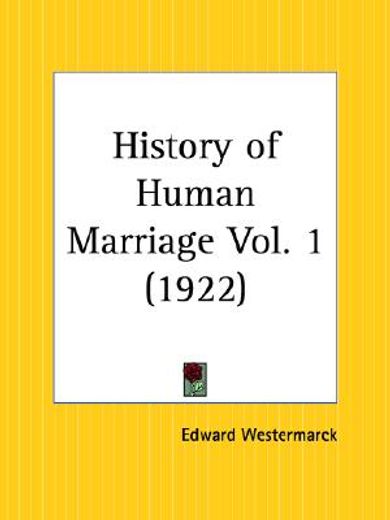 history of human marriage 1922