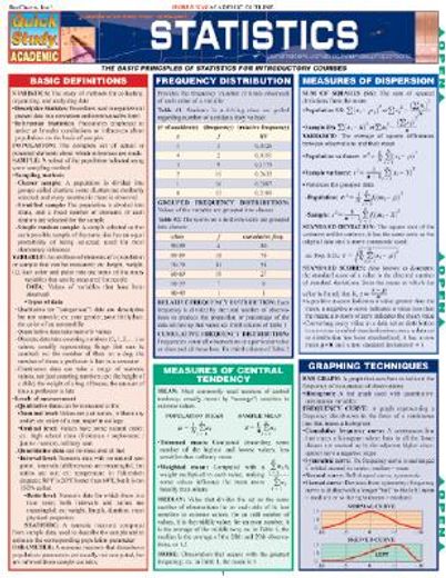 statistics, quick reference guide