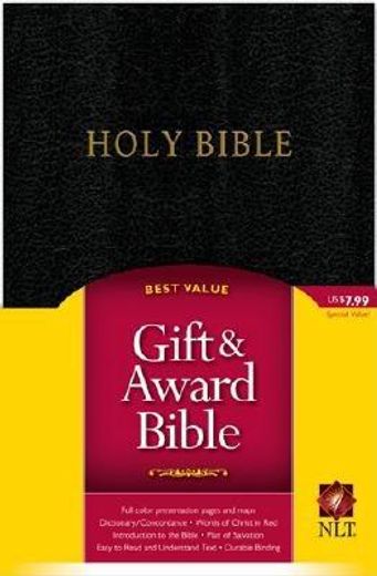 holy bible,new living translation, gift & award bible, black, imitation leather