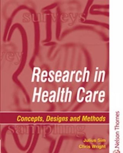 research in health care,concepts, designs and methods