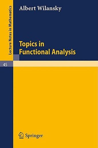 topics in functional analysis (en Inglés)
