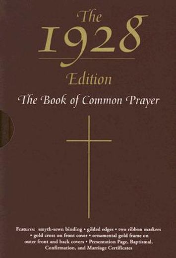 the 1928 book of common prayer,burgundy, bonded leather (en Inglés)